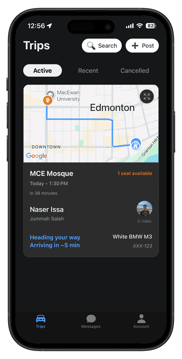 Hala Ride mobile app mockup